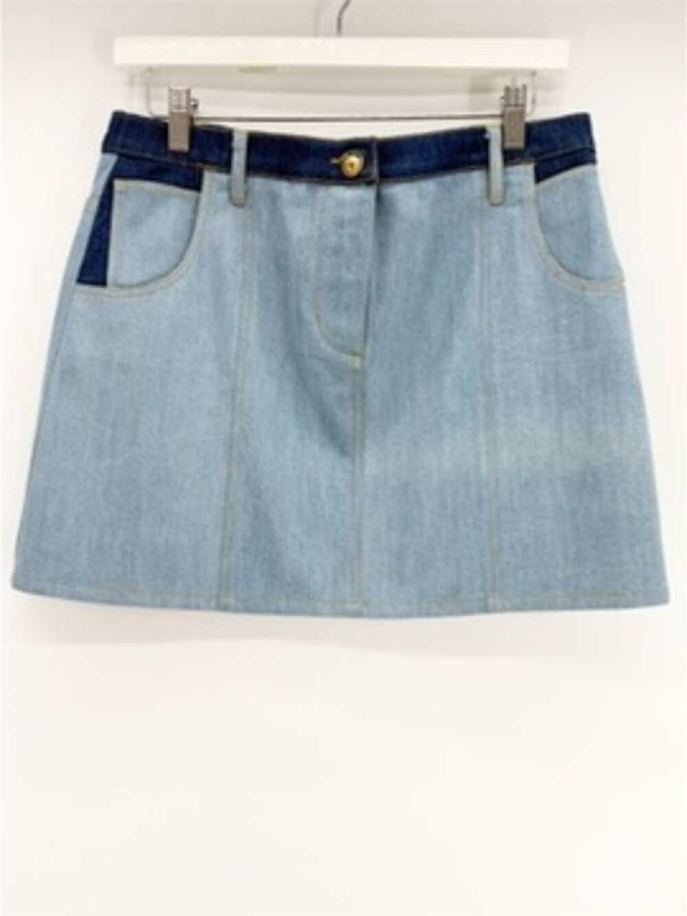 Christian Cowan Blue Women's Heart-Pocket Denim Miniskirt 6/S - Picture 2 of 7